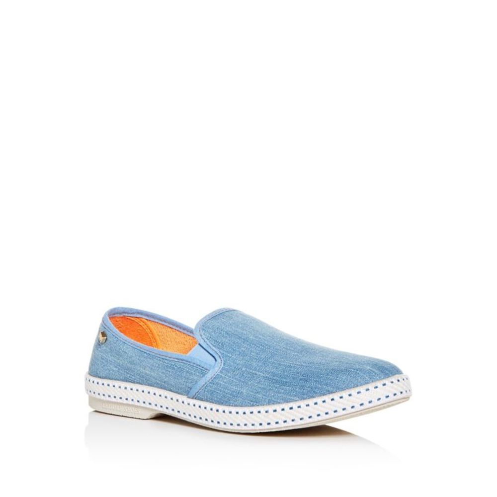 RIVIERA Mens Light Blue Goring Jeans Round Toe Platform Slip On Sneakers 41